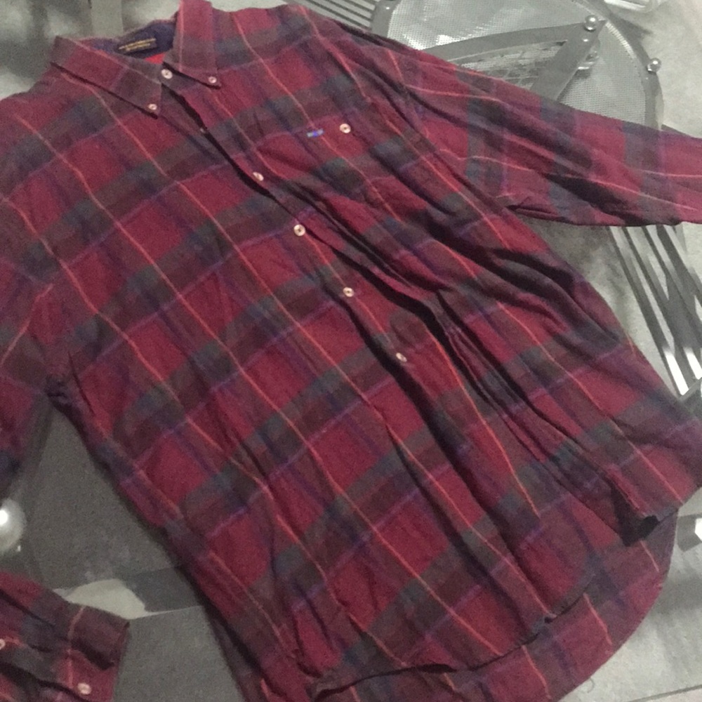 Alexander Julian Colours. Plaid button. XXL